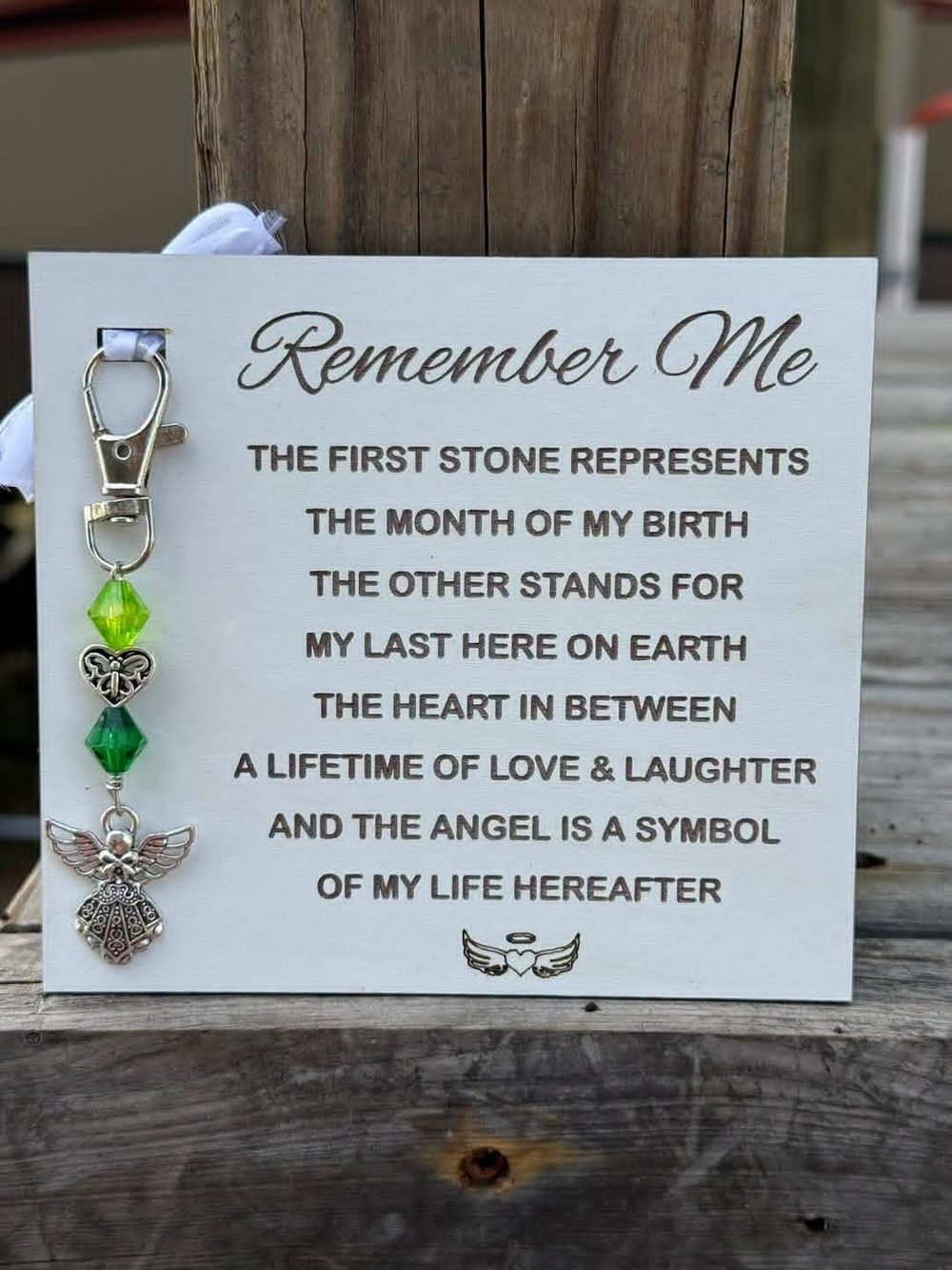 Remember Me Green Crystal Angel Keychain - Women Jewelry